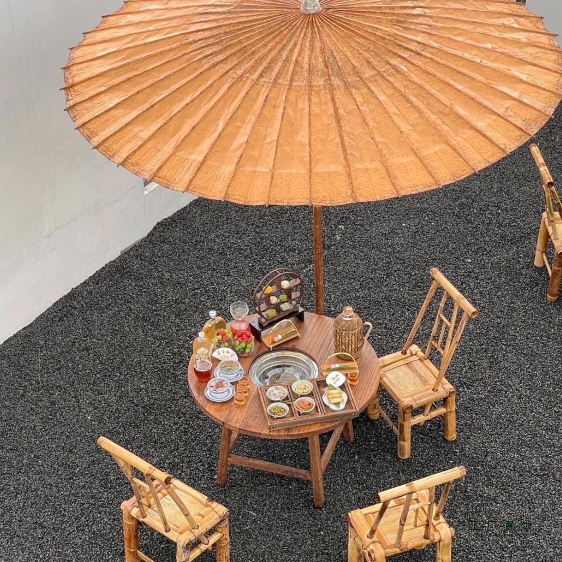 围炉煮茶户外伞古风大油纸伞中式庭院防雨防晒遮阳伞
