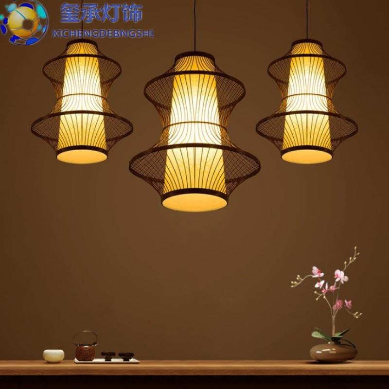 东南亚吊灯简约现代客厅创意新中式餐厅灯具酒店茶楼艺术竹艺灯饰