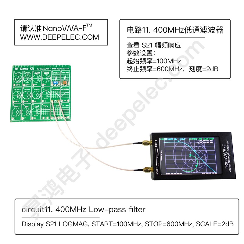 RF Demo Kit NanoVNA射频测试板矢量网络测试滤波器衰减器校准板