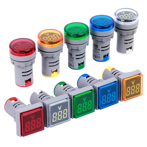 AD16-22DSV迷你 数显交流 电压表头 60-500V 通用指示灯 孔径22mm