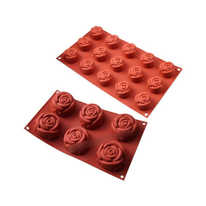 三能玫瑰慕斯蛋糕硅胶模具意大利Silikomart 6连玫瑰花模家用烘焙