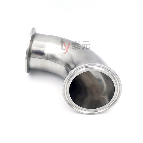 卫生级快装弯头90度304不锈钢卡箍式卡盘弯管法兰卡扣直角弯38 51