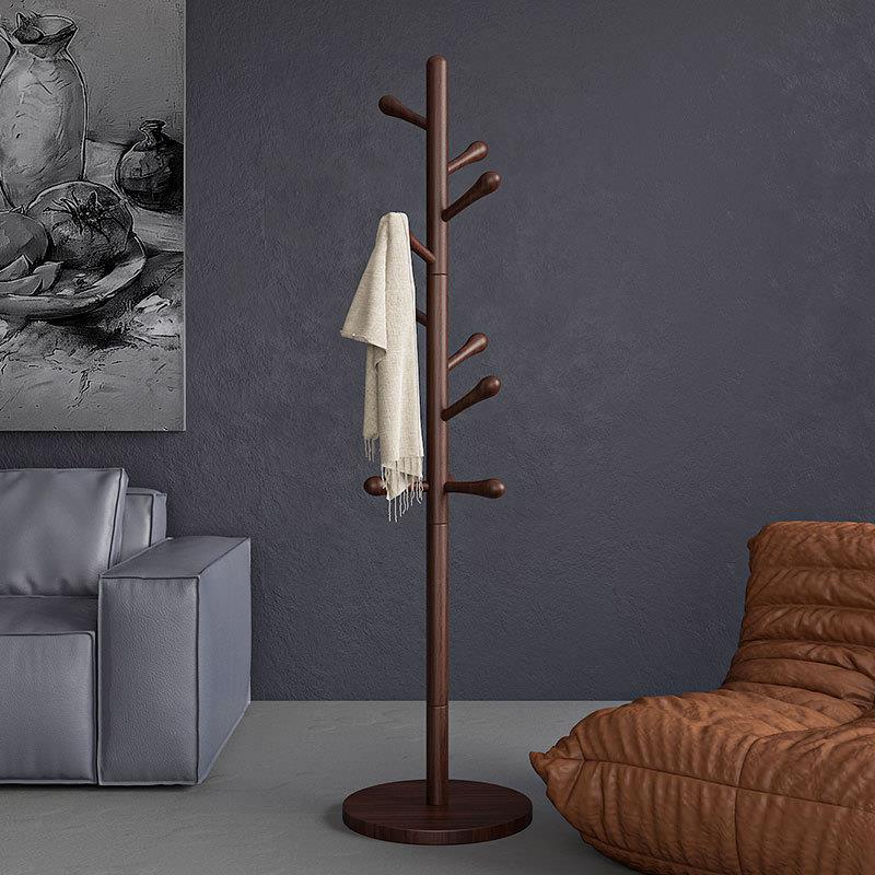 实木胡桃质帽地卧室挂衣架意式简易AXO衣服木落挂架客厅立式榉木