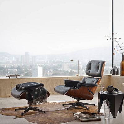 伊姆斯躺椅欧式单人沙发椅豪华Eames旋转懒人午睡休闲家用躺椅子
