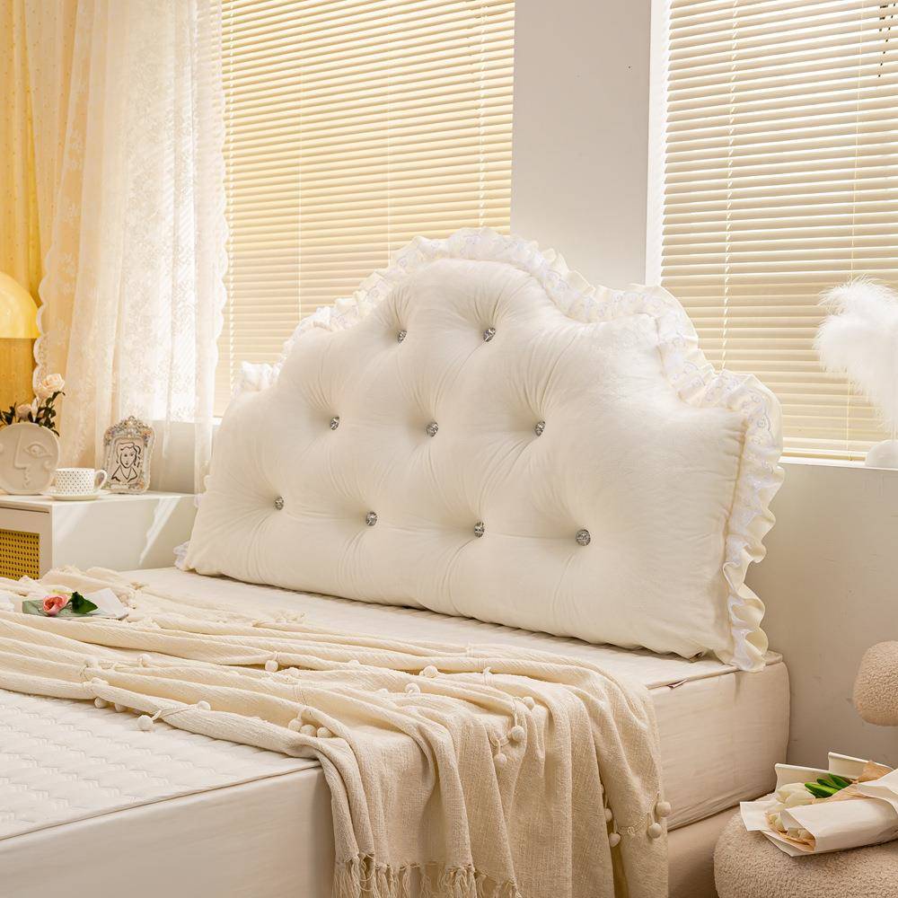 新款床头软包大靠垫简约纯色床上双人靠垫靠背枕护腰可拆洗