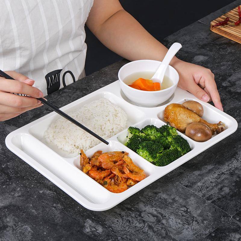 密胺快餐盘子饭堂食堂餐盘分格盘分餐三格四格盘商用饭盘塑料餐具