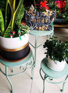 3Y花架户外铁艺阳台落地式庭院花园客厅盆景架装饰多层摆花凳置物