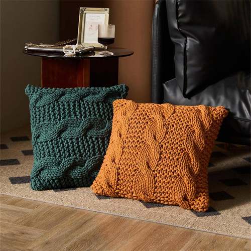 瑞景针织抱枕酒店样板房间客厅沙发抱枕靠枕不含芯接靠背装饰浣纱