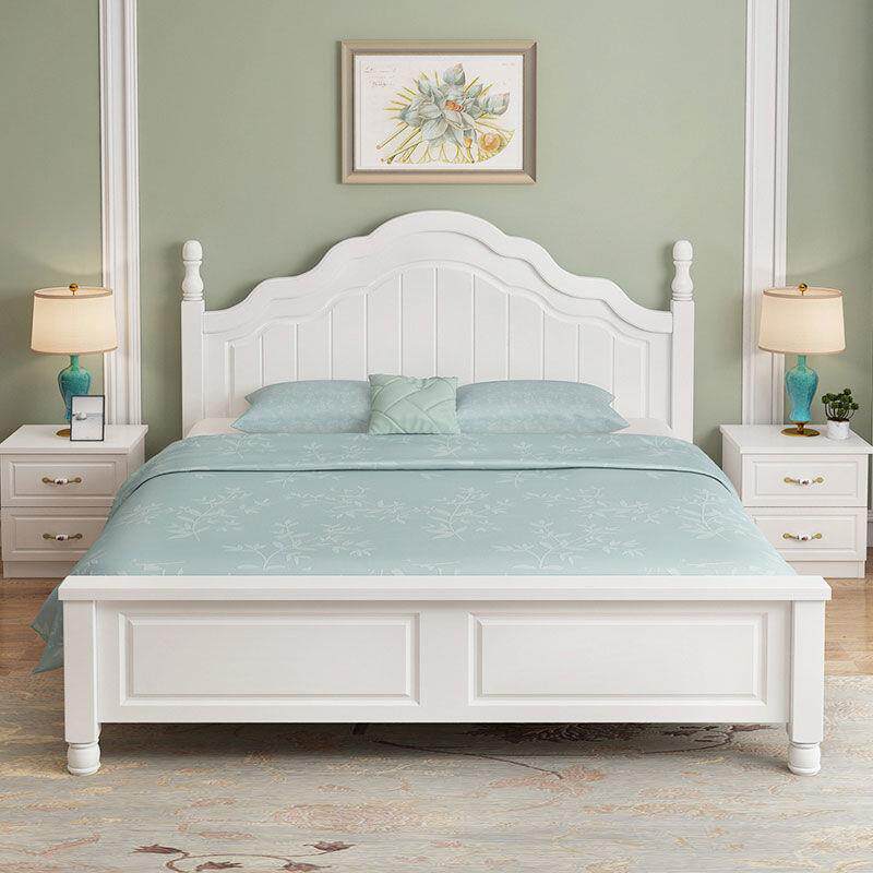 实木床双人床1.8米现代简约美式经济型主卧1米2白色公主1.5欧式床