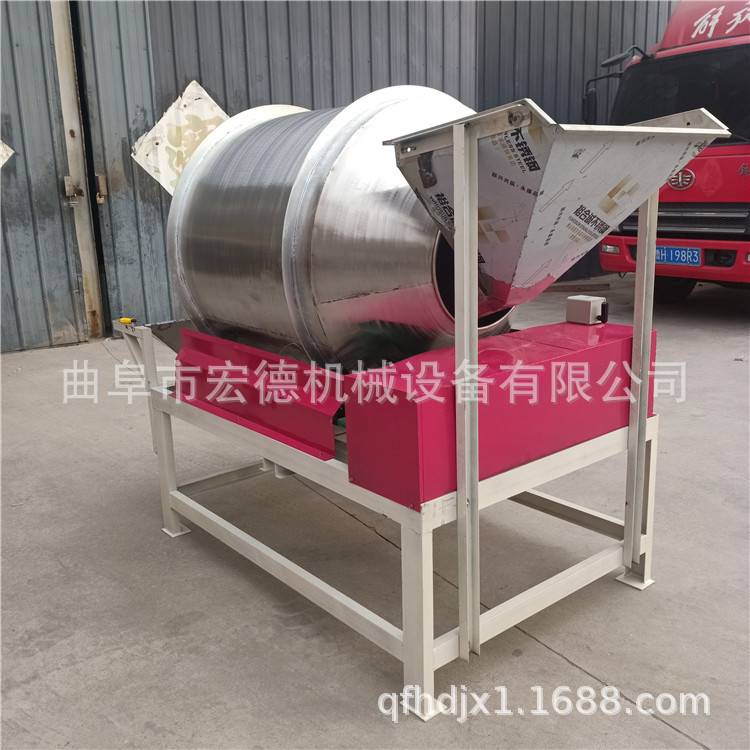 鱿鱼丝腌料搅拌机 不锈钢滚筒颗粒混合机 鸡翅腌制调料搅拌机
