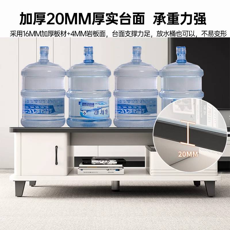 茶几客厅家用2025新款小户型岩板桌子简约现代电视柜组合玻璃茶几