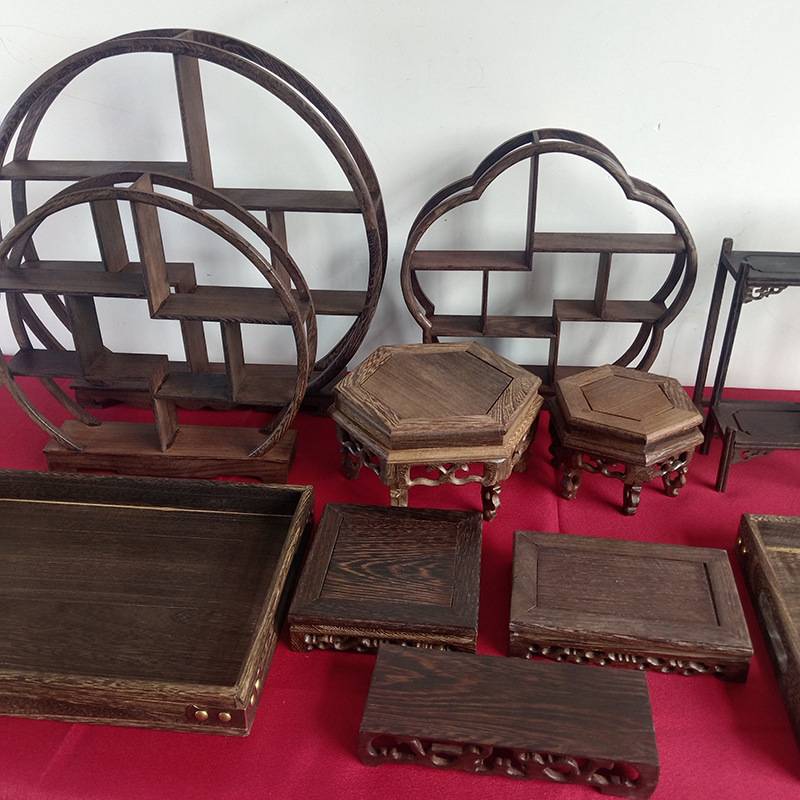 中式甜品台摆件展示架订婚婚礼摆台托盘婚庆装饰茶歇蛋糕台博古架