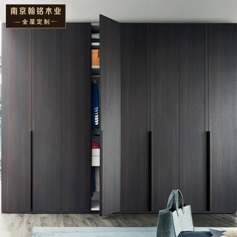 南京全屋定 制工厂  订 制现代轻奢卧室衣柜 房间储物柜 进门更衣