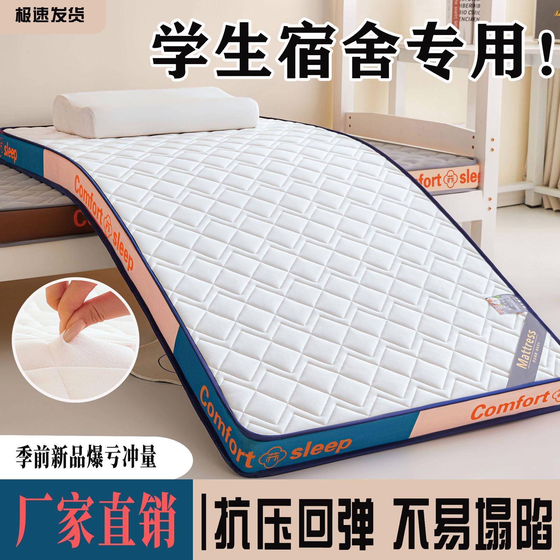 2025年新款学生宿舍床垫90×190单人住校乳胶软垫被褥铺底可折叠
