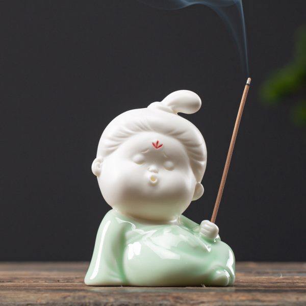 创意可爱人物仕女摆件陶瓷线香插茶道香炉客厅桌面装饰工艺礼品,家居饰品,香托/香盘/香座/香插,淘宝优惠券,粉丝福利购,淘宝优惠卷