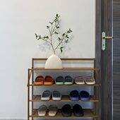 楠竹室内置物架 柜可折叠免安装 简易多层鞋 架子入户门口家用宿舍鞋