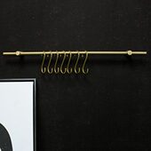 北欧黄铜挂杆钩厨房全铜装 饰杆厨具置物架挂钩定制毛巾杆挂钩晓木