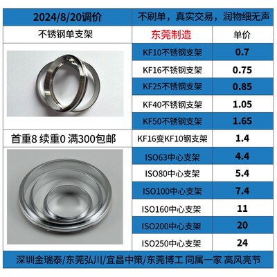 KF/ISO真空支架 保持架 卡箍支架内圈 不锈钢 铝合金KF16 25 40