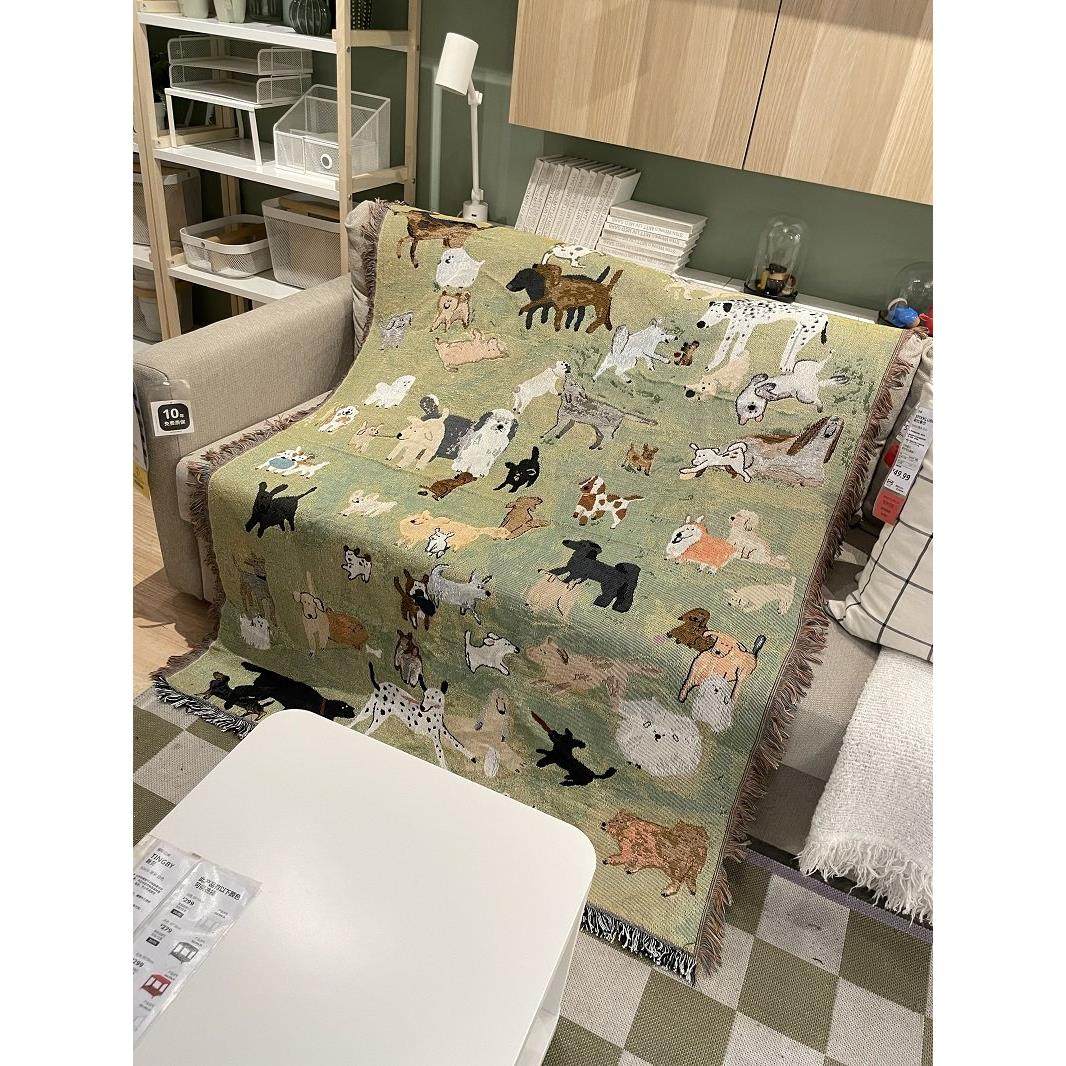 狗狗乐园卡通可爱家用毯子卧室房间床铺毯客厅沙发毯单人针织毯垫