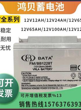 BATA鸿贝蓄电池12V7A 24A28A40A65A100AH120AH 150A 200A消防应险