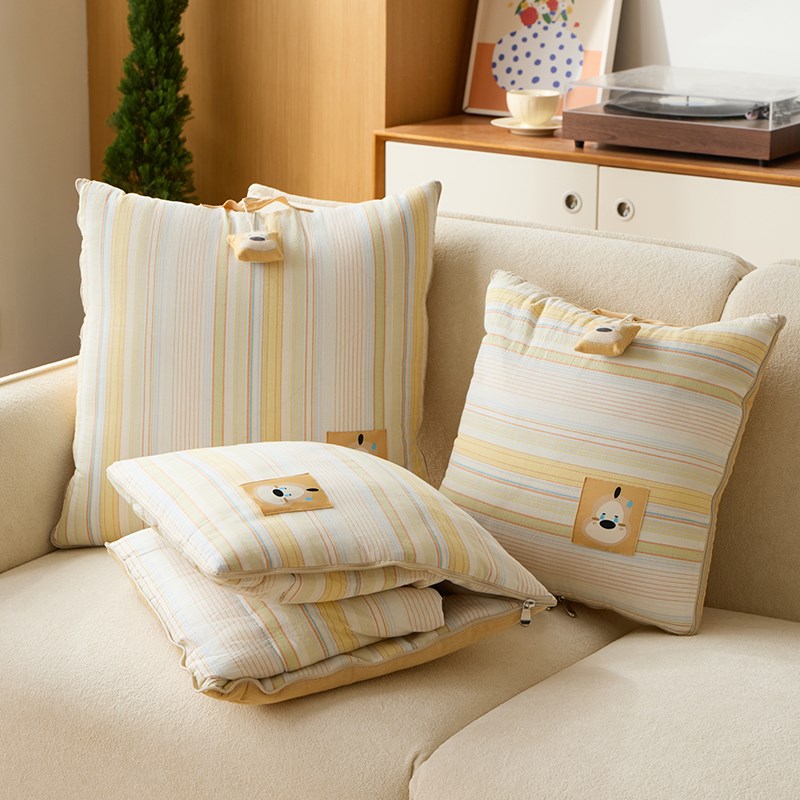 全棉/倍b舒适 抱枕被子两用午睡二合一车用折叠沙发靠枕空调枕头