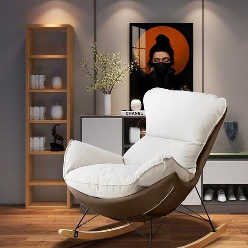 北欧摇摇椅家用休闲大人摇椅客厅阳台沙发躺椅懒人网红轻奢龙虾椅