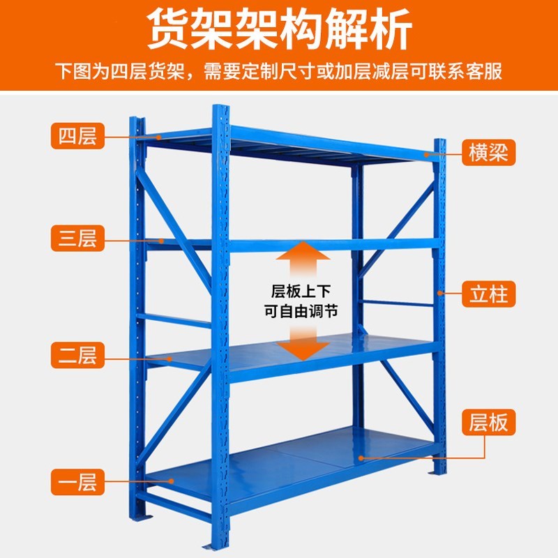 仓库仓储货架置物架多层家用储物架商用超M强承重重型展示架铁架