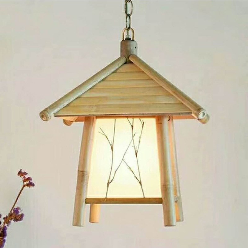 原创竹艺吊灯厂家低价供r货中式吊灯竹艺榻榻米民宿田园竹编卧室