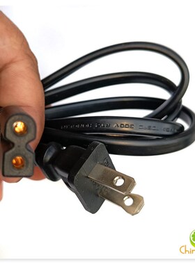 包邮2x18AWG 0.824平方 两芯8字DO头 300V HONGLIN 电源线 1.6米