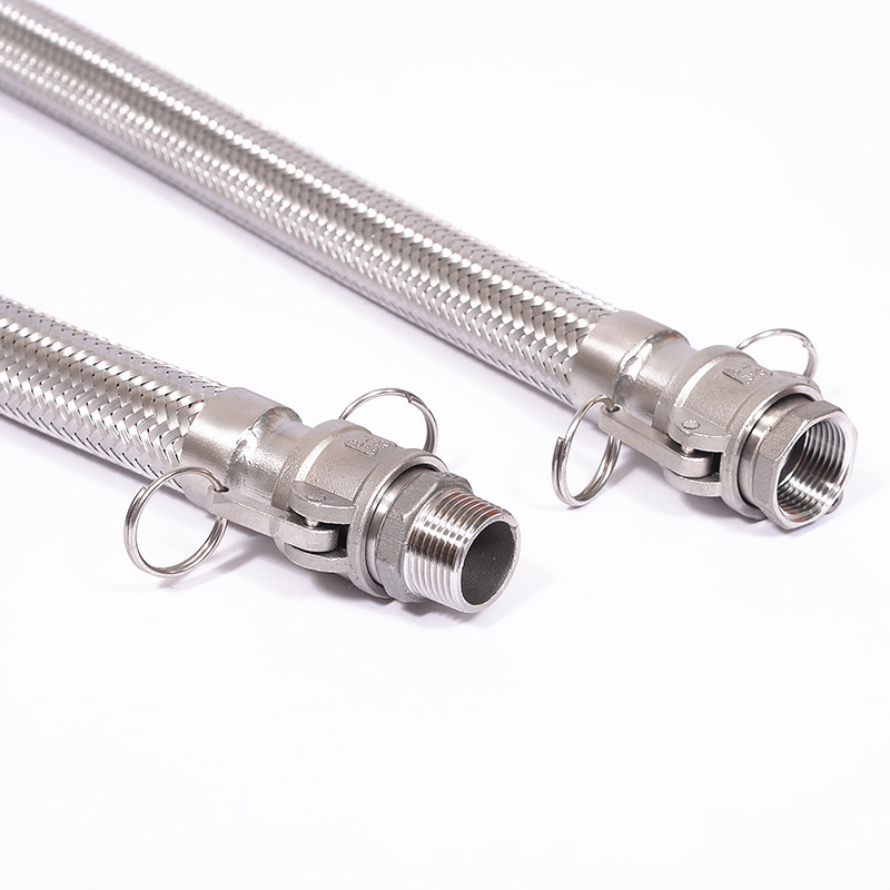 304不锈钢金属软管快速接头卡扣式钢丝软管皮水管直接头DN25  32
