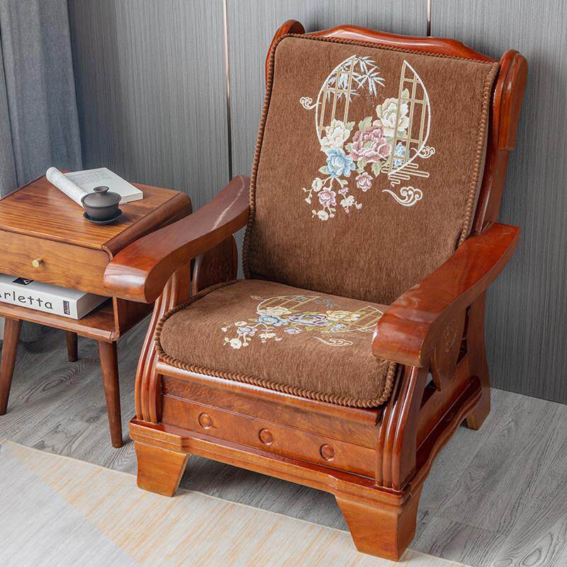 加厚海绵实木沙发坐垫老式红木质沙发垫联邦椅垫子带靠背单人坐垫