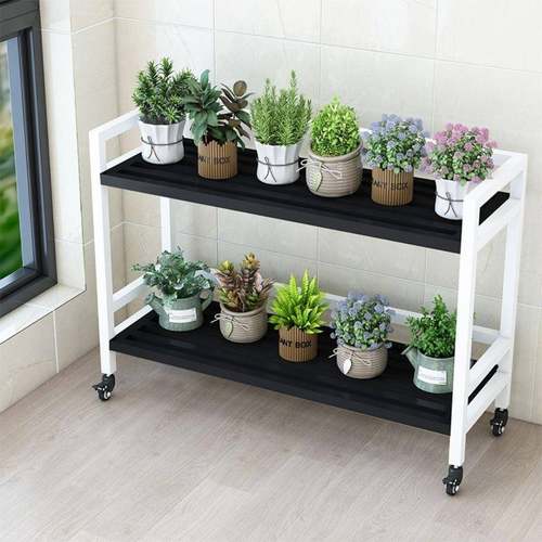 J-02简约花架铁层艺户外落地架多层支阳台客厅单层双架可移动子置