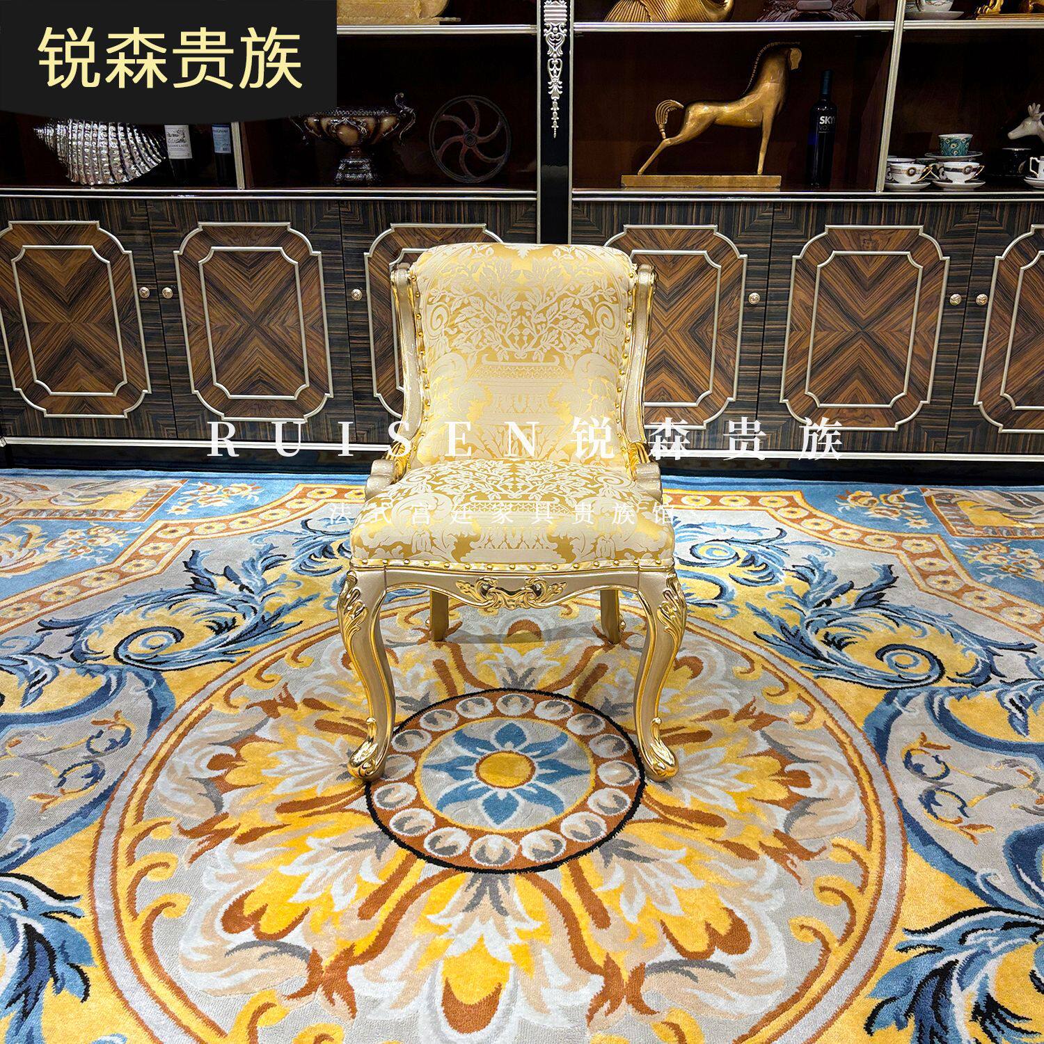 法式梳妆凳欧式布艺化妆凳宫廷实木奢华卧室新古典绣花妆凳茶凳