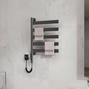 跨境太空铝智能置电热毛巾整体加热烘PFN干浴室可不锈钢旋转架物