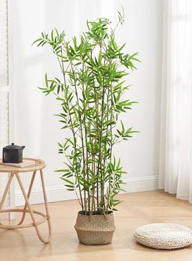 真竹子室内装饰假竹子隔断屏绿风挡墙bzl69490仿造室景外装饰竹盆