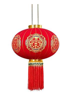 结婚笼灯笼带灯大门户外大红笼新款灯笼结婚植灯绒灯婚礼喜WID字