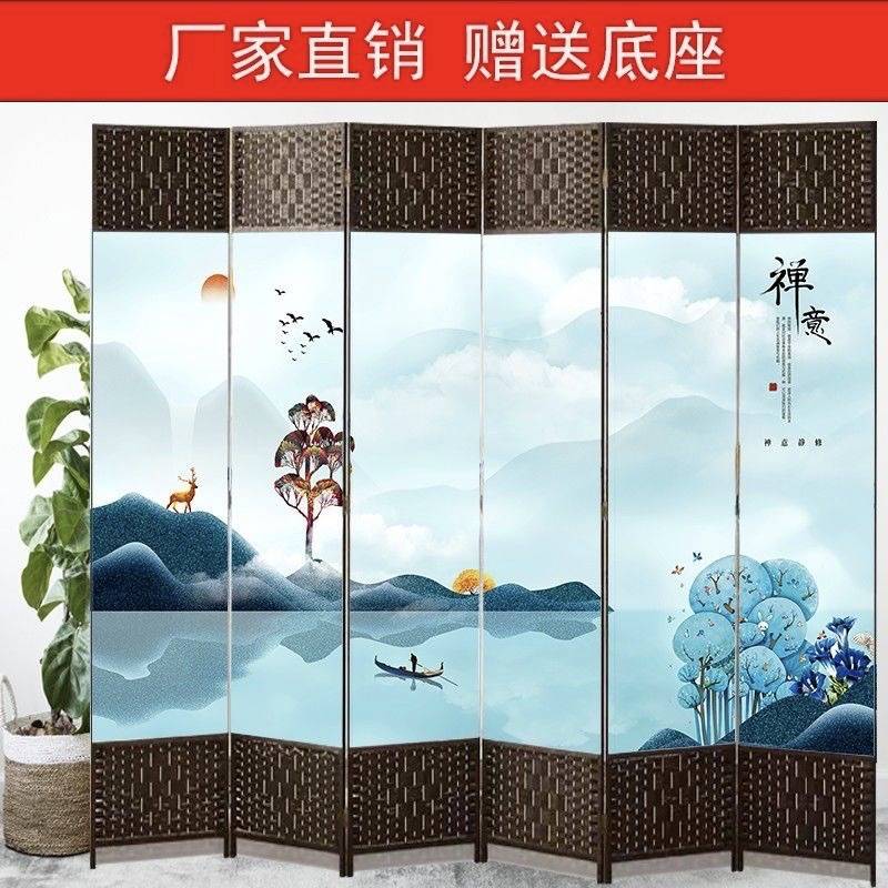 屏风隔断折叠移动客厅中式屏风卧室茶室酒店餐厅现代简约折叠屏风