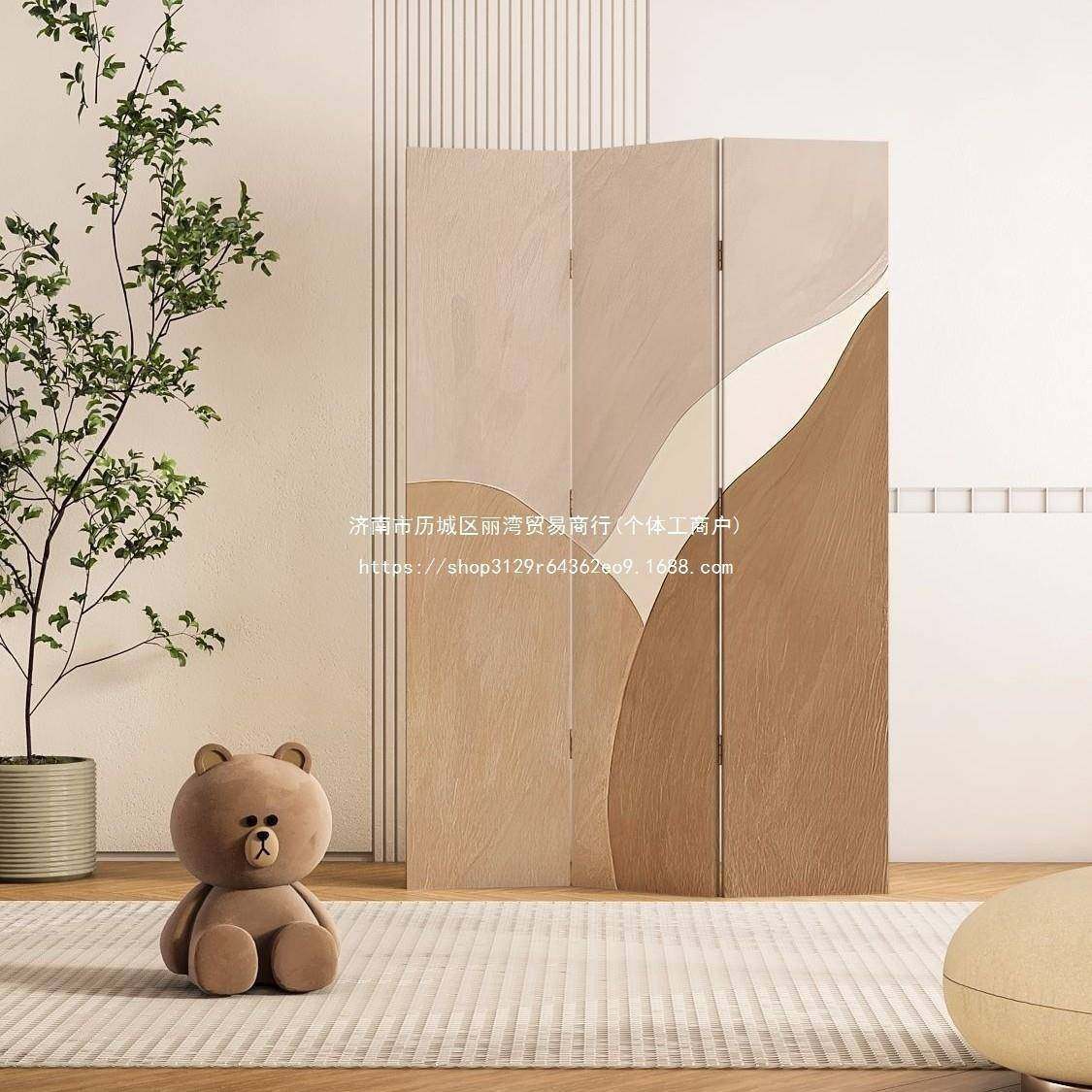 现厅代简户约XAJ折叠屏风隔断客进门遮挡移动卧室条办公线室玄关