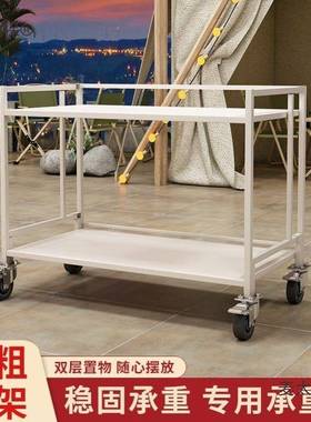 摊小位轮淀粉推车夜市移动肠出F44330烧烤可摆摊折叠桌子地小吃架