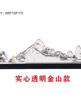 新中石式透明树脂假山摆件客厅品626.6260茶书桌玄关家居饰几国风