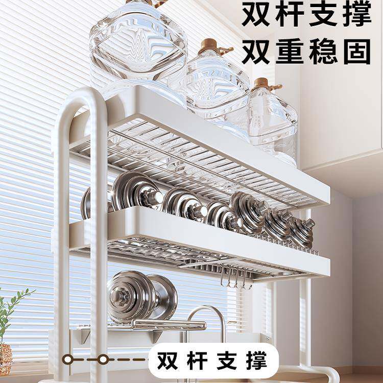 厨房TTqguzfw不锈钢水槽碗置物架碟收纳架池家用多功能洗槽水上沥