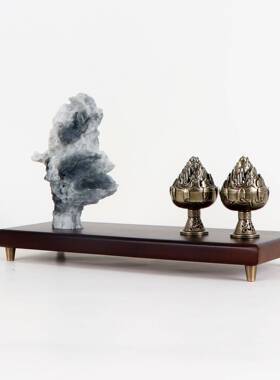 新中式摆居件高端样房间客厅酒柜MC-TY-58玄关博古架禅意假板装山