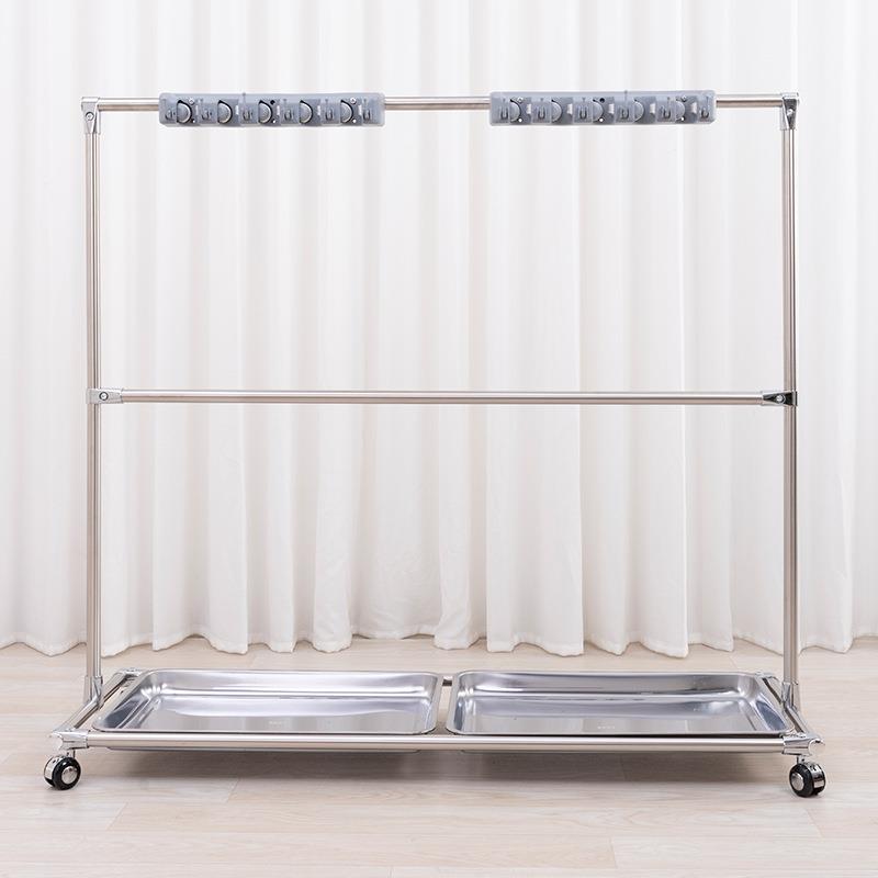 落地拖把架不锈钢移动0309-18B把收纳架子拖把扫水架单沥移动位置