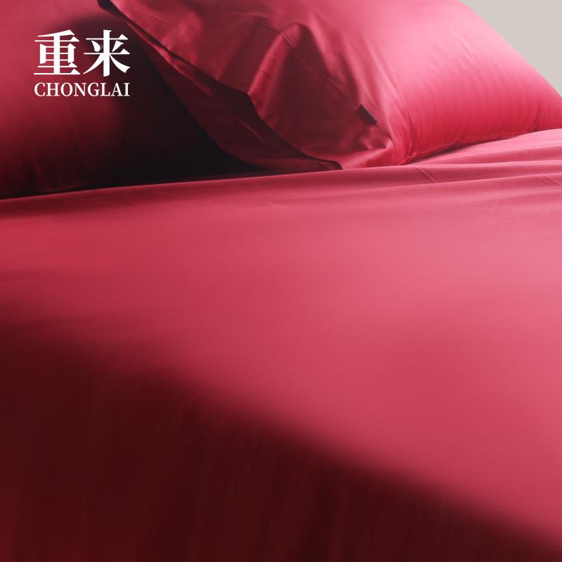 织造幸福贡缎床长绒棉红色色单婚庆单件大红全棉CL-DD60S1.8米床/