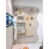 木目玄关造入挂户洞洞RRD板穿组衣镜衣架一改体合镜全身镜卧室镜