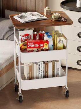奶油床头简约移动客厅几红创意迷你铁艺置RKZ物架沙小推车网发边