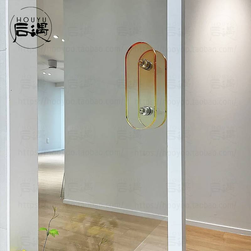 I1亚克力透明柜门拉手现代简约渐变色水晶橱柜抽屉衣柜轻奢门大把