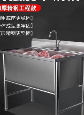 商TXB加用不锈钢解冻池加厚深双槽水池浸水泡池碗洗菜洗厨房不锈