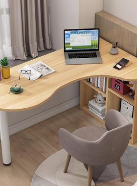 转OIT角书弧形电脑卧室桌组合公约写字台式书柜拐办角阳台简桌子