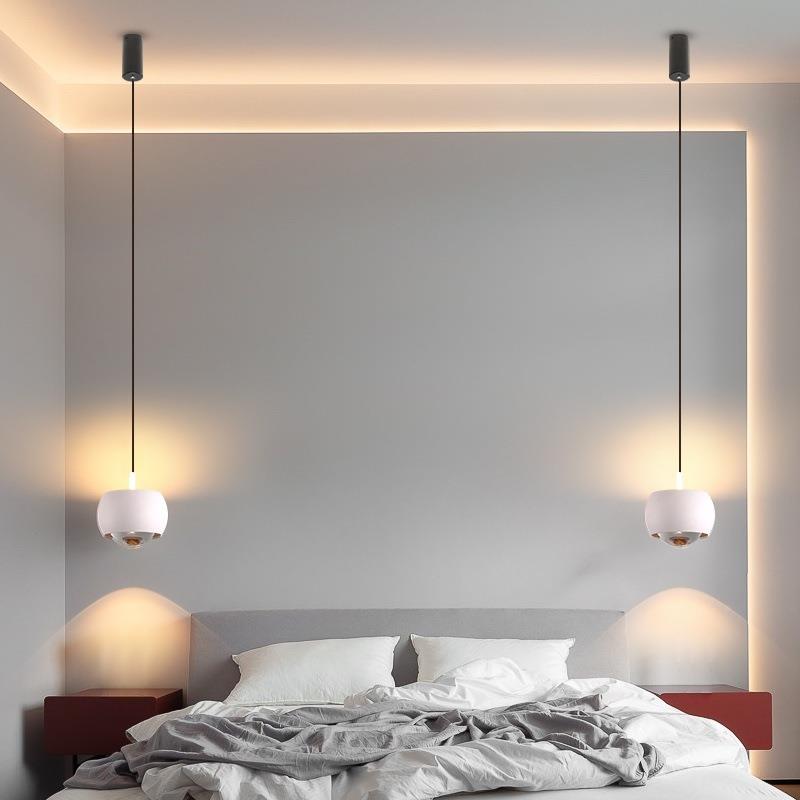 上下发光简卧室床头小吊约灯现代简降调节餐吊圆球轻升奢餐厅灯极
